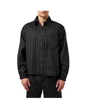Represent Heren Pinstripe Relaxed Fit Overhemd (Zwarte streep)