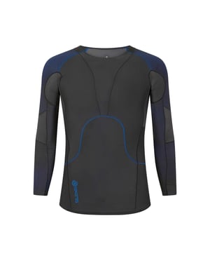 Skins Heren Basislaag Top met contrasterende mouwen (Zwart)