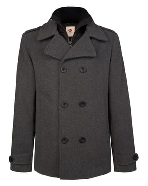 Petrol Industries - Heren Wollen peacoat millstation - Grijs
