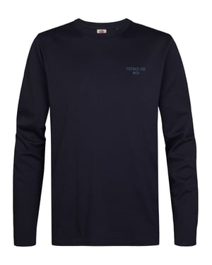 Petrol Industries - Heren Katoen T-shirt met lange mouwen miller - Blauw
