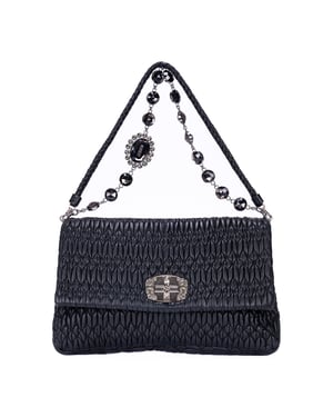 Medium Crystal Chain Flap Clutch Shoulder Bag