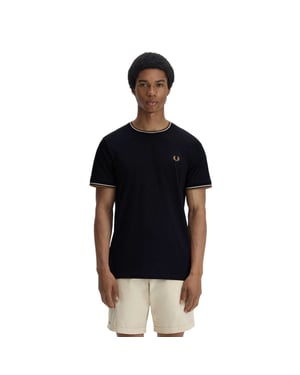 Fred Perry Tipped T-Shirt för herrar (Svart)