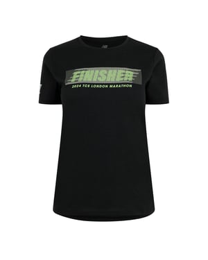 New Balance Dames Finisher Graphic Print T-Shirt (Zwart/Groen)