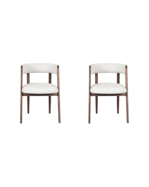 LABEL51 - Eetkamerstoel Sasha - Ecru - 82x54x75cm - Set van 2