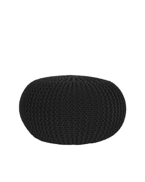 LABEL51 - Poefs Knitted - Zwart - 70x70x35cm