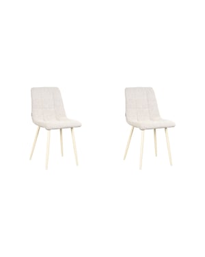 LABEL51 - Eetkamerstoel Nino - Beige - 45x54x89cm - Set van 4