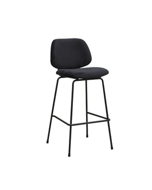 LABEL51 - Barstoel Bello - Zwart - 53x46x105cm - Set van 2