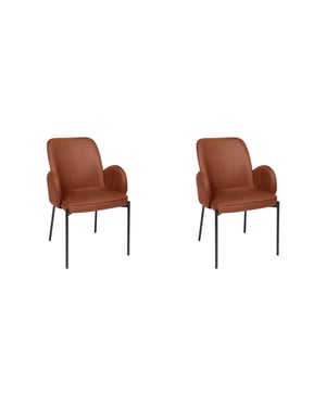 LABEL51 - Eetkamerstoel Jari - Bruin - 60x55x86cm - Set van 2