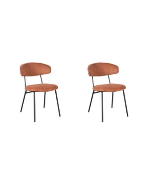 LABEL51 - Eetkamerstoel Zack - Rust - 59x53x79cm - Set van 2