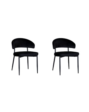 LABEL51 - Eetkamerstoel Bliss - Zwart - 55x56x76cm - Set van 2