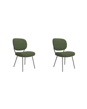 LABEL51 - Eetkamerstoel Singapore - Groen - 63x49x90cm - Set van 2