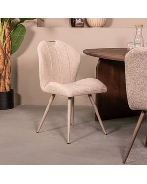 LABEL51 - Eetkamerstoel Silly - Beige - 62x51x88cm - Set van 2