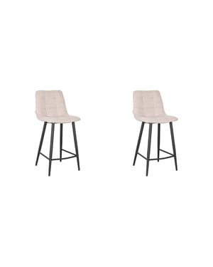 LABEL51 - Barstoel Jelt - Beige - 46x42x92cm - Set van 2