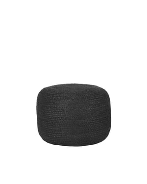 LABEL51 - Poefs Jute - Zwart - 50x50x35cm