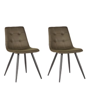 LABEL51 - Eetkamerstoel Jay - Groen - 56x45x84cm - Set van 4