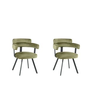 LABEL51 - Eetkamerstoel Bardio - Hunter - 57x62x79cm - Set van 2