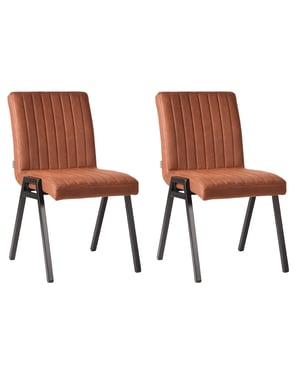 LABEL51 - Eetkamerstoel Matz - Bruin - 60x50x86cm - Set van 2