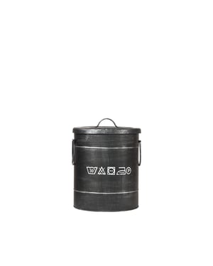 LABEL51 - Opbergdoos Wasmand - Zwart - 26x26x33cm