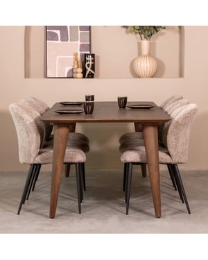 LABEL51 - Eetkamertafel Fly - Bruin - 100x190x76cm