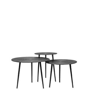 LABEL51 - Salontafel Set Nobby - Zwart - 60x60x45cm