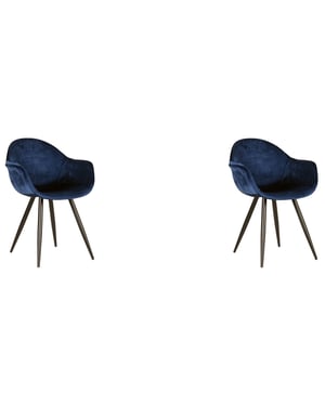 LABEL51 - Eetkamerstoel Forli - Blauw - 58x60x83cm - Set van 2