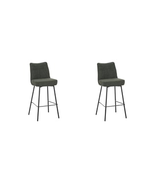 LABEL51 - Barstoel Lennon - Groen - 55x46x107cm - Set van 2