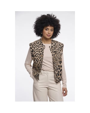 Rino & Pelle Elona.5012611 rino en pelle short waistcoat light leopard