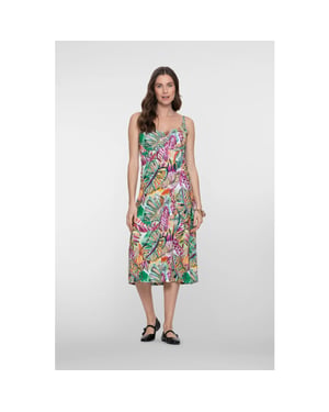 Geisha 67421-60 noelle 530 dress long spaghetti aop pr.06-26-2 green/corn