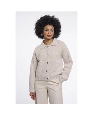 Rino & Pelle Bubbly.5012611 rino en pelle boxy jacket beige herringbone