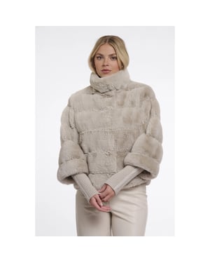 Rino & Pelle Feline.7002611 rino en pelle jacket h rib cuffs birch