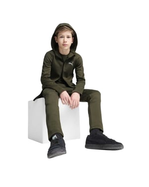Puma Evostripe-hoodie met doorlopende rits voor kinderen (Donkere Olijf)