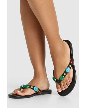 Beaded Detail Flip Flops