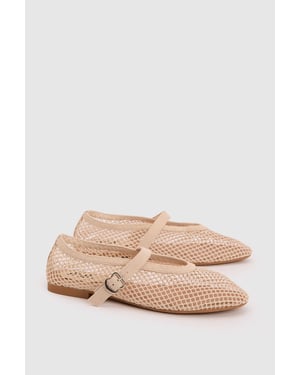 Faith: Shelly Netted Faux Leather Ballet Flats