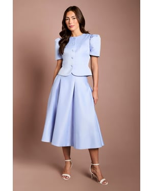 Short Sleeve Button Through Fitted Jacket