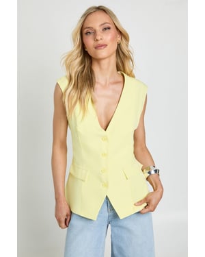 Petite V-Neck Pocket Detail Waistcoat