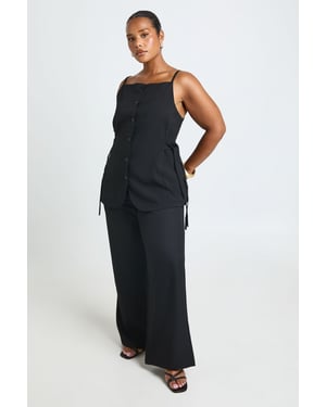 Plus Tie Side Square Neck Waistcoat