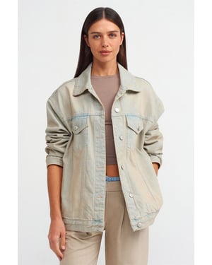Överdimensionerad Denimknappjacka
