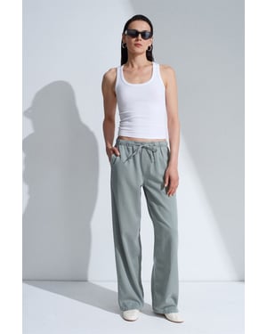 Hoge-Taille Brede Pijpen Denim Jeans