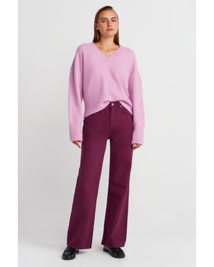 Hoog-Waisted Wijde Jeans van Katoen