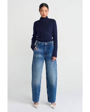 Hooggetailleerde Ballon Wijde Pijpen Jeans