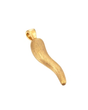 18ct Gold Plated Textured Cornicello Pendant