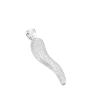 Sterling Silver Textured Cornicello Pendant