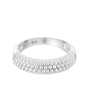 Sterling Silver Beaded Dot Ring