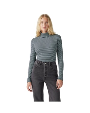 Levis Sköldpaddshalsad långärmad topp för dam och dam (Marinblå kavaj)