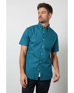 Blue Print Short Sleeve Shirt