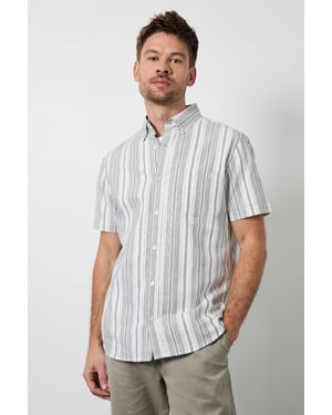 White Striped Short Sleeve Shirt