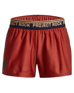 Under Armour Project Rock Chino Shorts för flickor (Röd)
