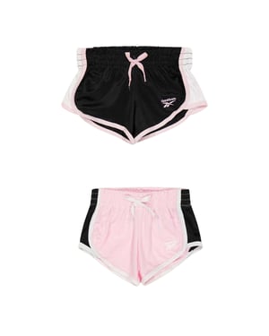 Reebok Jersey Shorts för flickor (Förpackning med 2 st) (Rosa dam)