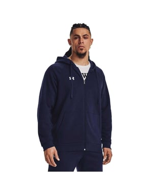 Under Armour Mens Rival Fleece Full Zip Hoodie (Marinblått)