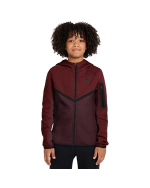 Nike Huvtröja i teknisk fleece med hel dragkedja för barn (Bourgogne)